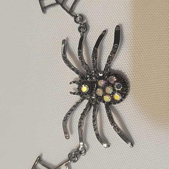 Black Diamond Spider Web Necklace! - Picture 3 of 5